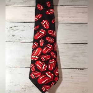 Vintage Ralph Marlin Co Men's Necktie The Rolling Stones Falling Tongues